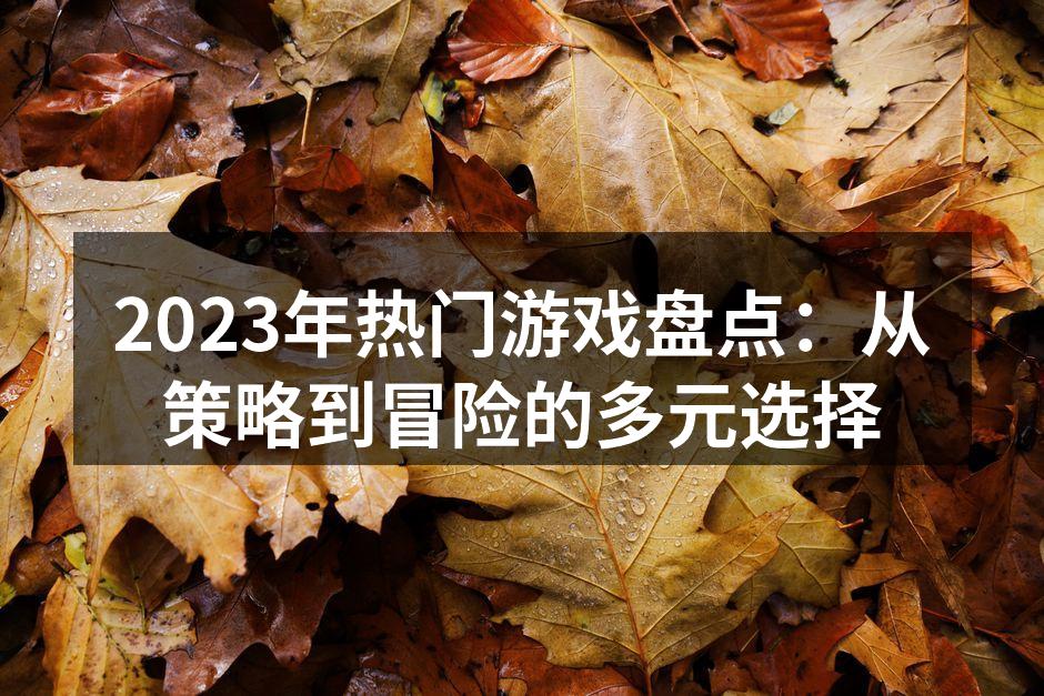 2023年热门游戏盘点：从策略到冒险的多